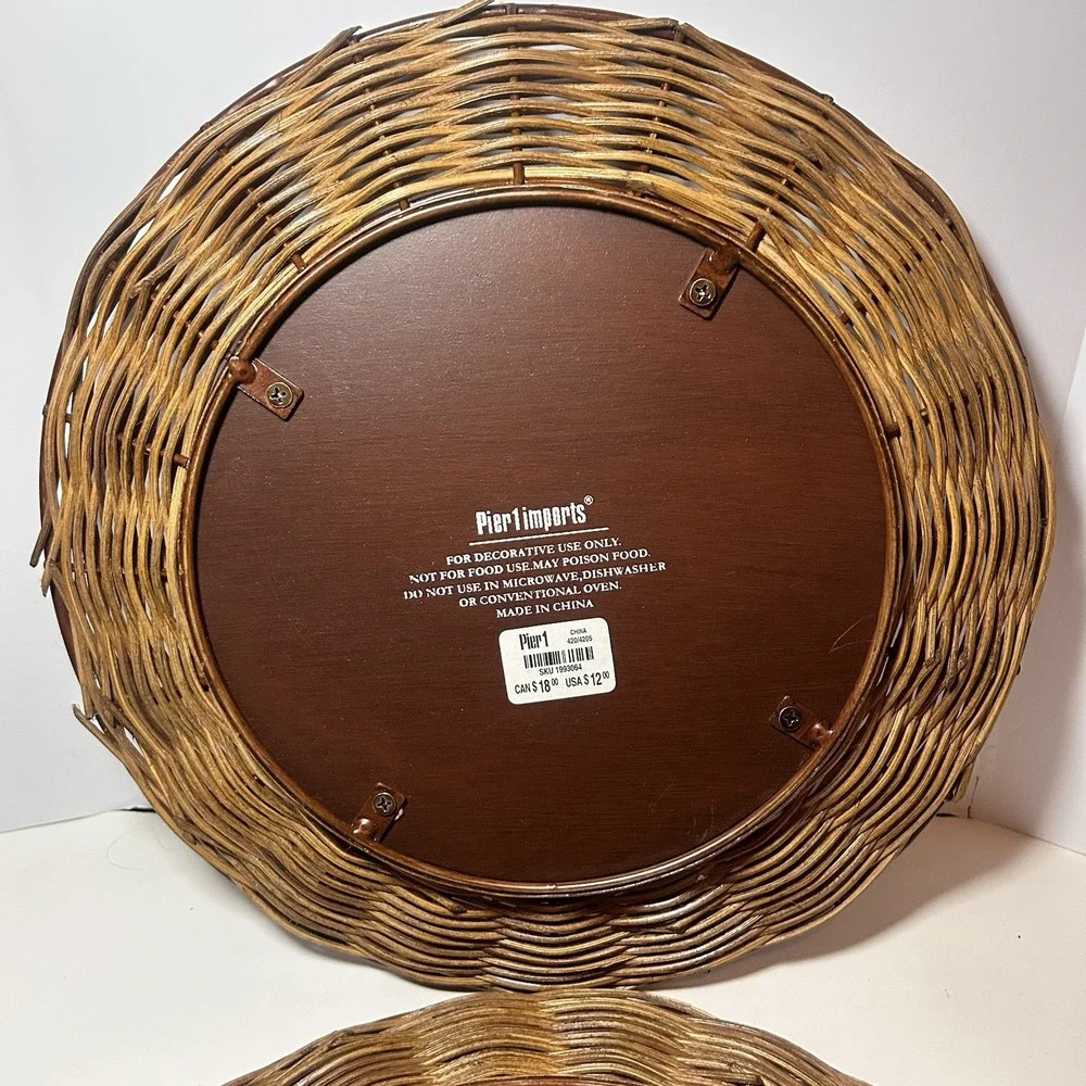 Pier 1 Rattan Charger Plates Set Of 2 Discontinued
